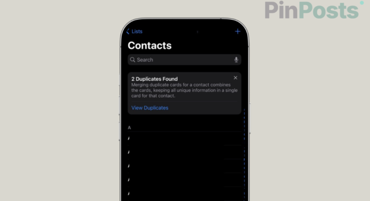 delete duplicate contacts on iPhone