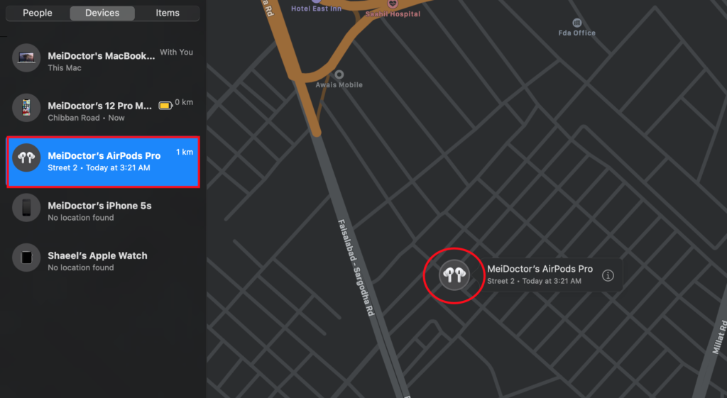 find lost airpods pro using iphone