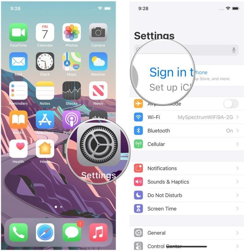 create apple id from settings on iPhone