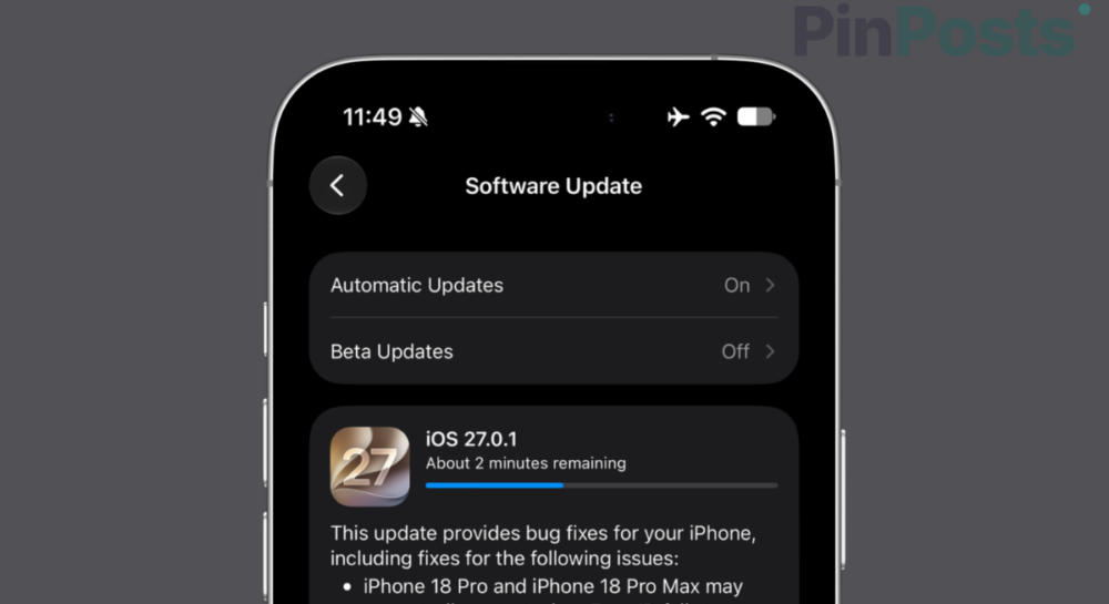 iOS 27.0.1 update
