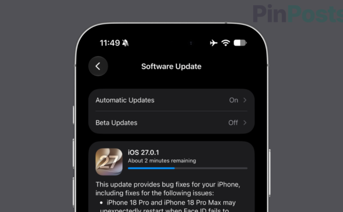 iOS 27.0.1 update